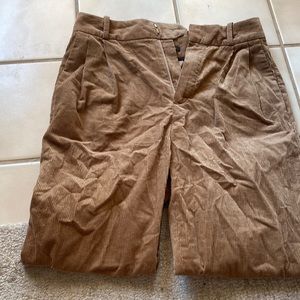 massimo dutti brown velvety ribbed pants